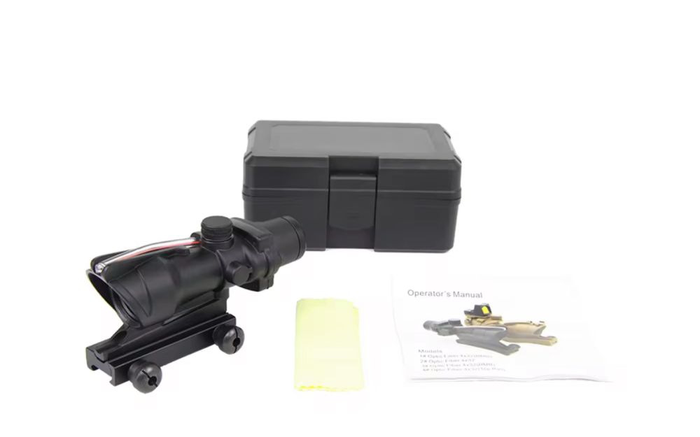 Прицел 4*32 с красной опто волоконной подсветкой и сеткой М4