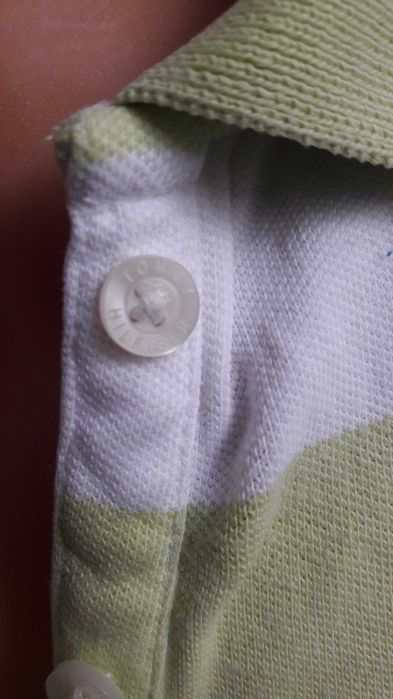 Koszulka polo damska Tommy Hilfiger biało zielona