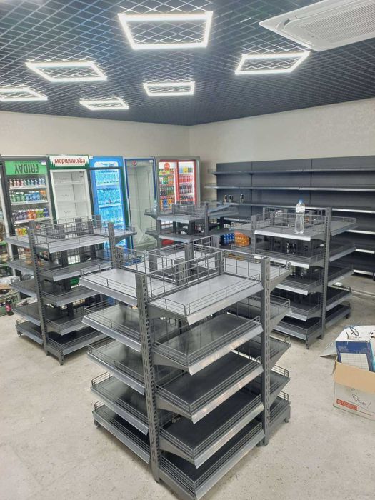 Торгове обладнання для магазинів. Стелажі. Касові прилавки. Хлібні і кондитерські стелажі. Кавомодулі. Вітрини для випічки