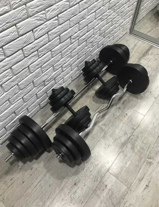 Скидка! Набор штанга с блинами + гантели  набірні гантелі