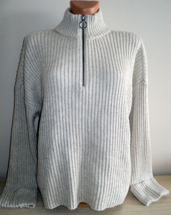 Śliczny damski sweter z dodatkiem wełny marki Fransa roz. 40-42 L-XL