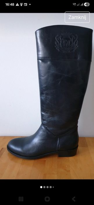 Kozaki damskie czarne GUESS skóra r.40