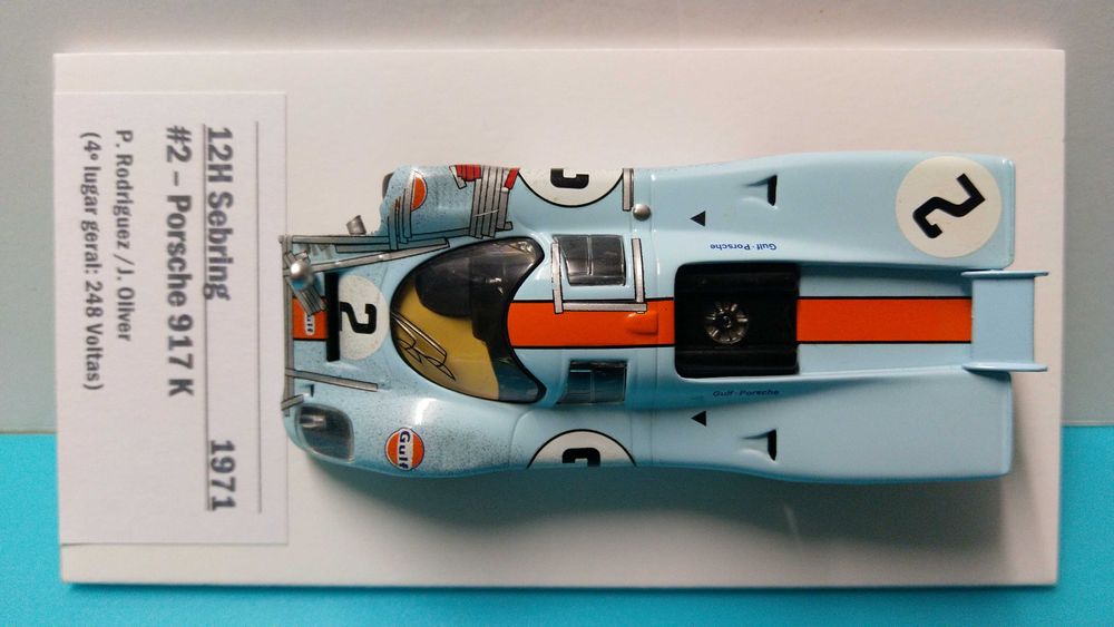 Porsche 917K "Gulf" #2 - 12h Sebring 1971 - Miniatura IXO/Altaya à escala 1/43