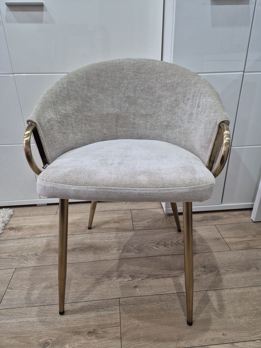 Krzesło clara fotel glamour złoto beż krem elegancja