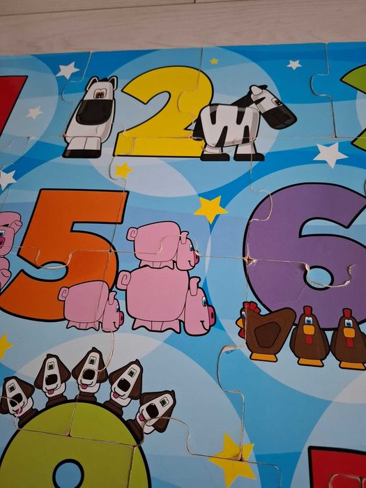 Duże puzzle 26 elementów Cyferki, zwierzątka Carousel 2+ 3+