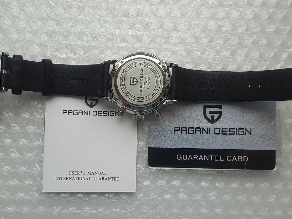 Pagani Design PD-2720K - Хронограф на 100 м - Сталь + Шкіра