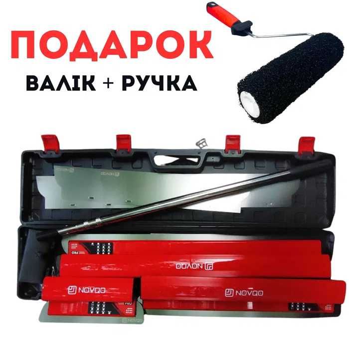 Набір шпателів NOVQO FINISH PRO 3 для нанесення шпаклівки + валик