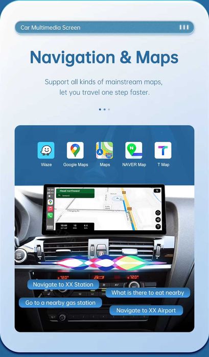 Apple CarPlay Android Auto Linux Radio Multimedialne FM RDS Bluetooth Nawigacja Yanosik AUX Google Maps BMW X3 F25 BMW X4 F26