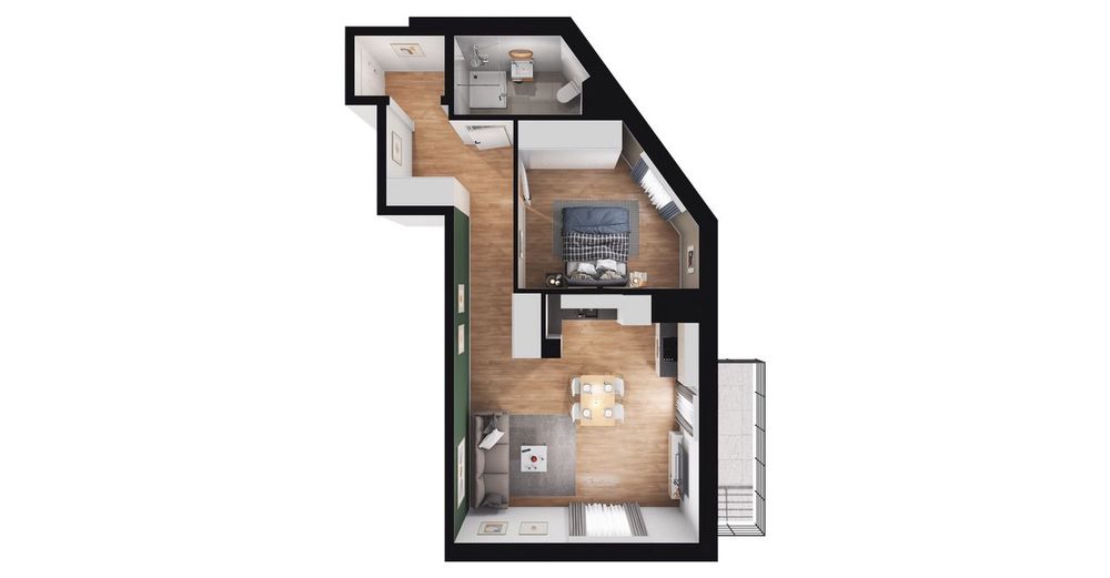 2-pokojowe mieszkanie 52m2 + balkon