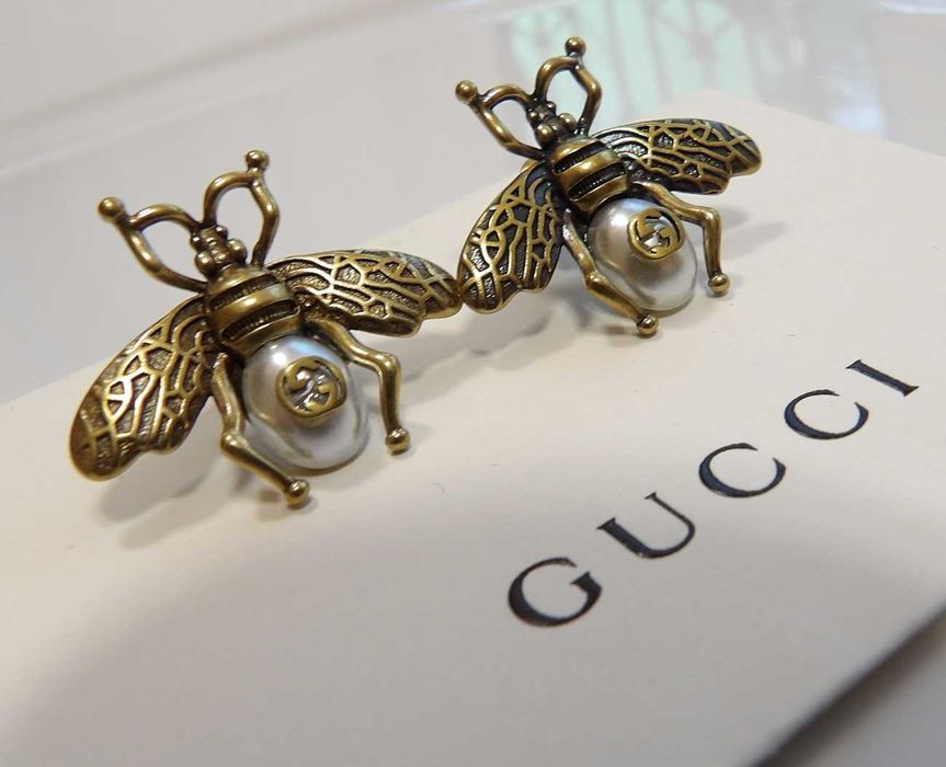 Gucci kolczyki mosiądz bee earrings