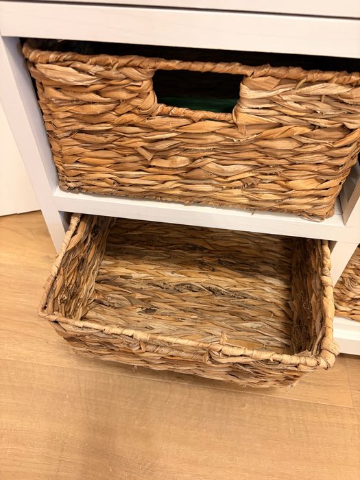 Komoda konsola biała rattan drewno Safavieh