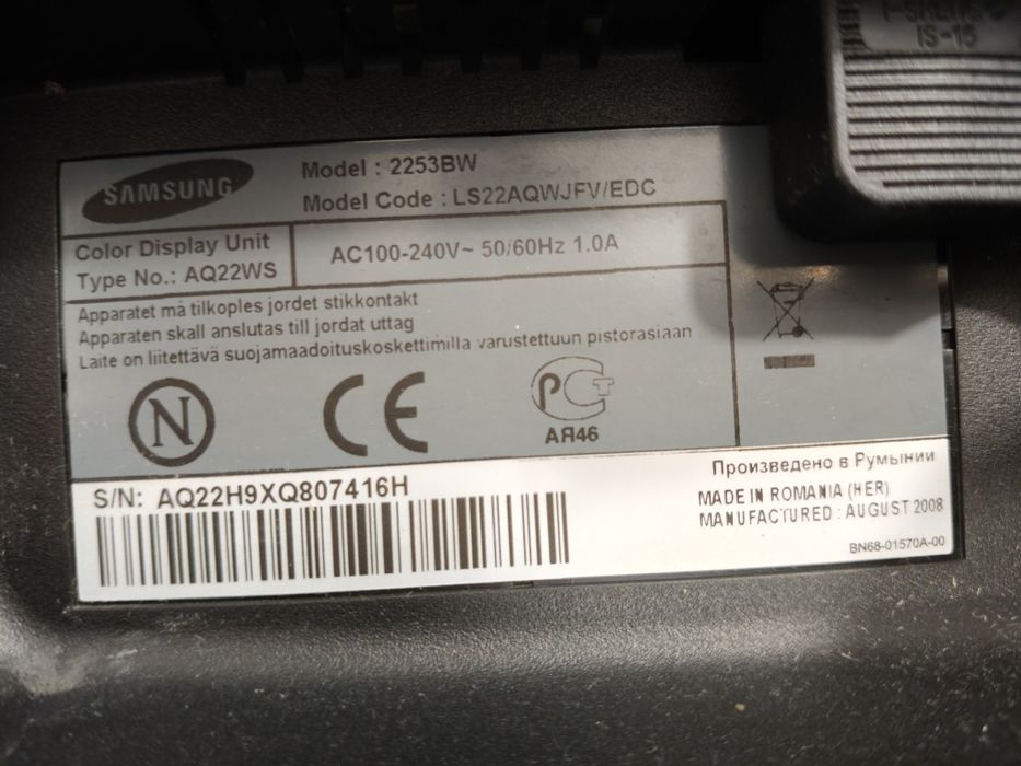 Monitor Samsung SyncMaster 2253BW