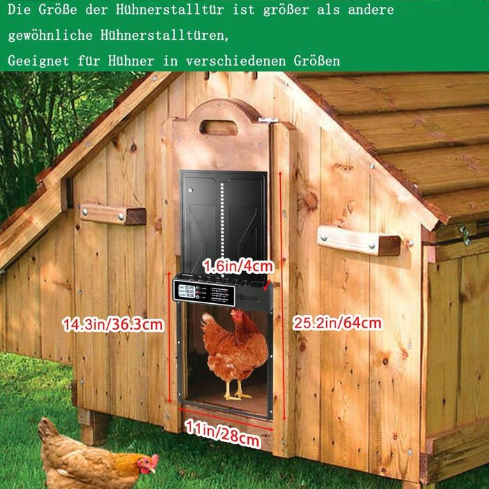 Automatyczne drzwi, klapa dla kurczaków z timerem