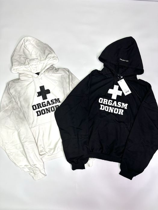 Худи кофта Project G/R hoodie ORGASM DONOR opium black and white S-L