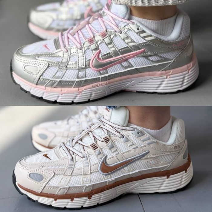 Кросівки жіночі Nike P-6000 White Elemental Pink та Beige Caramel Кроссовки женские