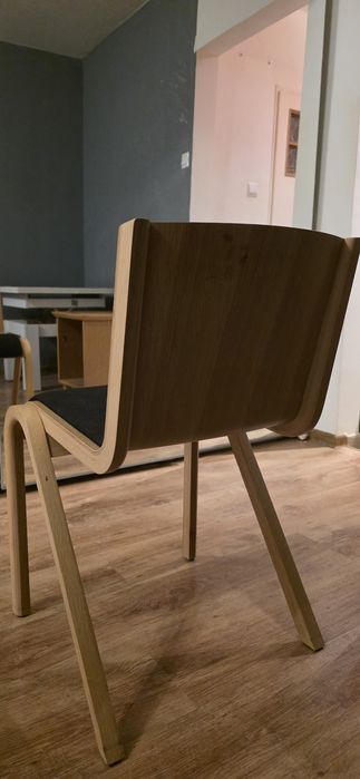 Krzesło drewniane tapicerowane jasny dąb