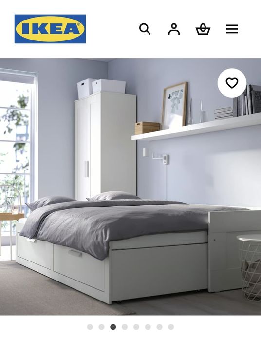 Cama individual/dupla BRIMNES com 2 gavetas + 2 colchões IKEA