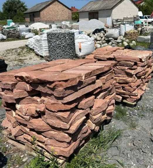 CZERWONY PIASKOWIEC Płyty Ścieżka Kaskada Oczko Wodne Kamień Ogrodowy