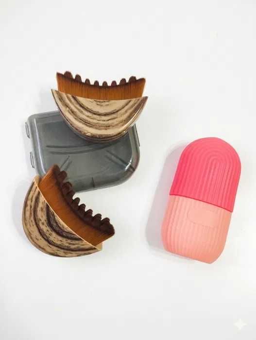 Szczotka do masażu limfatycznego twarzy 2sztuki plus GRATIS Ice roller