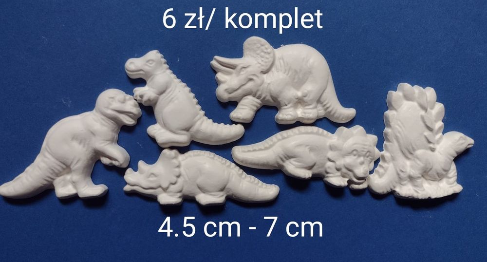 zestaw 18 gipsowych DINOZAURÓW