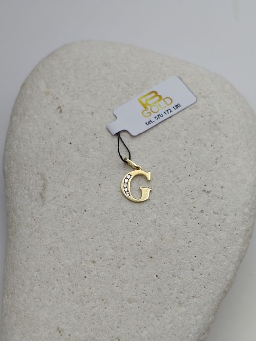 Złota Zawieszka Literka "G" Pr.585 Nowa Zapraszamy