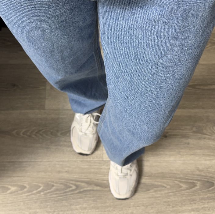 Джинси баггі штани прямого крою блакитні baggy jeans