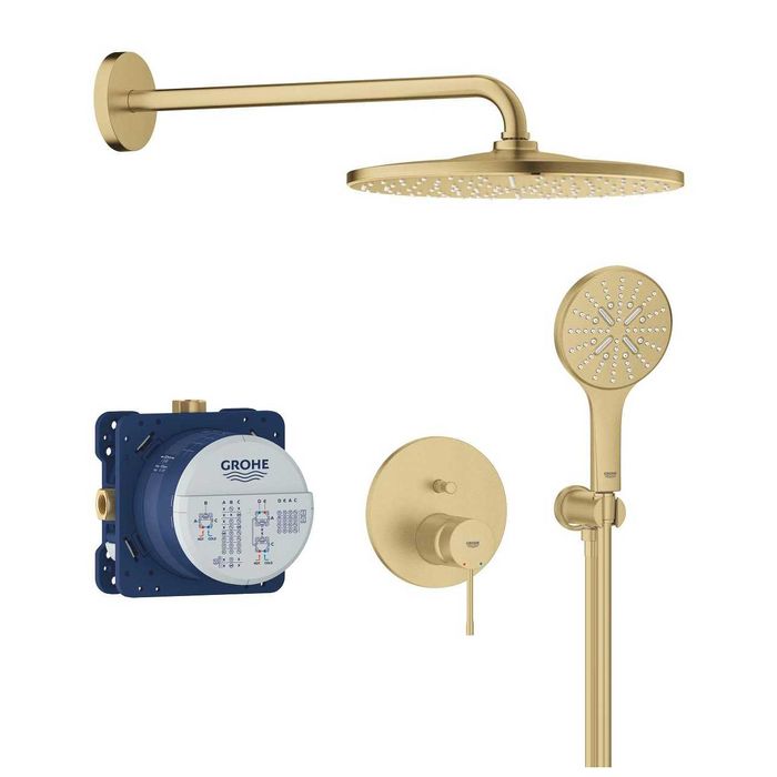 GROHE Essence Podtynkowy Zestaw Prysznicowy Z Deszczownicą Rainshower Mono 310 - Brushed Cool Sunrise (złoty Szczotkowany) 25287GN0