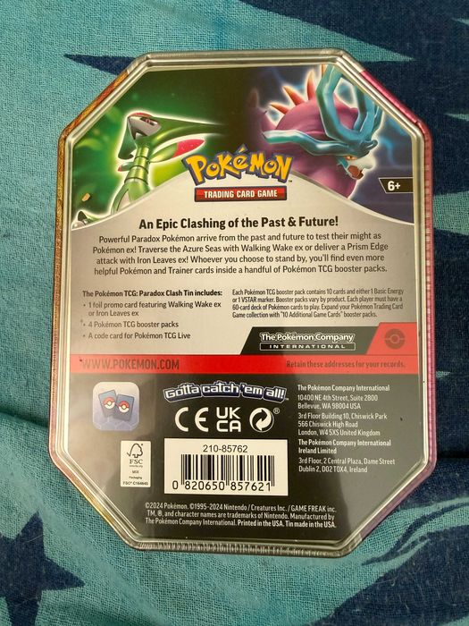 Pokemon Tcg Paradox Clash Tin (Iron Leaves Ex)