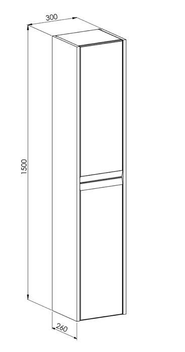 Słupek łazienkowy 30x150 biały połysk paladium