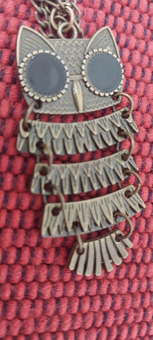 Coruja Biju Corujnha Articulada Bronze Envelhecido