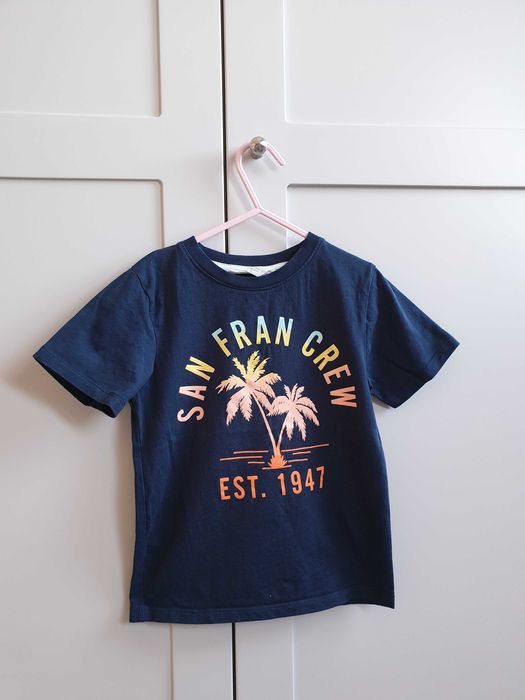 Granatowy t-shirt koszulka San Francisko H&M 110 116