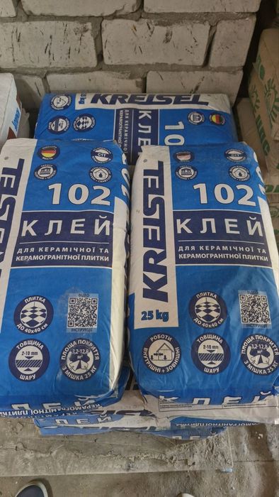 Клей для плитки, штукатурка, шпатлёвка, клей для газоблока.