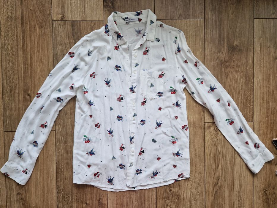 Koszula damska biała we wzorki rozmiar S 36 Cropp jak nowa