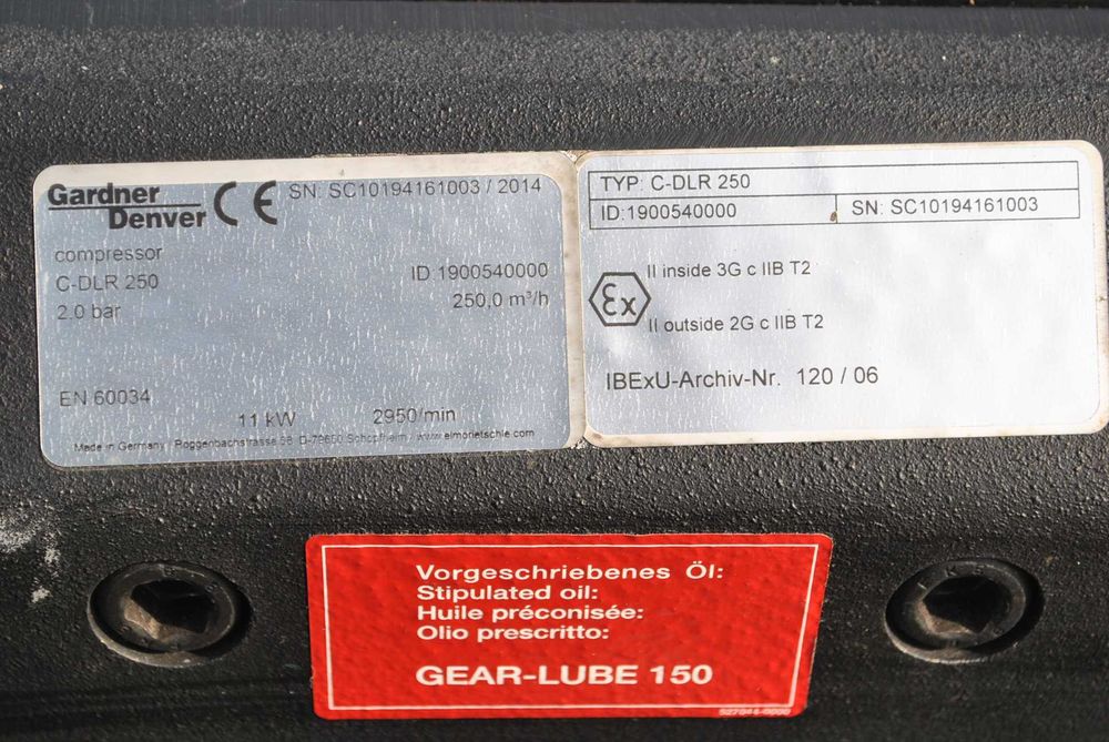 Dmuchawa, kompresor GARDNER DENVER C-DLR250. ABB Sprężarka