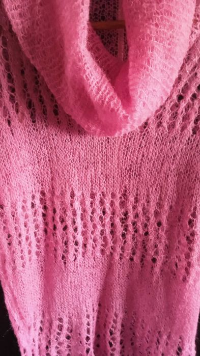 Светр павутина ручної роботи з коміром хомут.