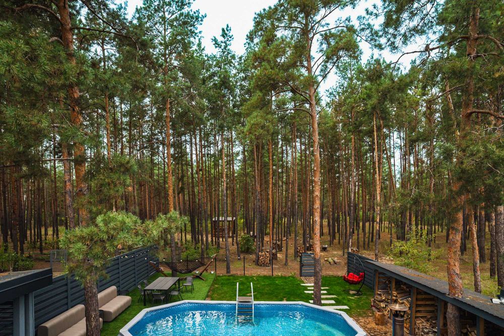 Подобова оренда будинків у лісі з чаном та лазнею, приватна територія