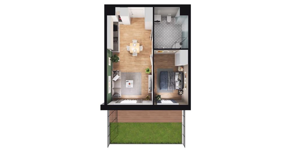 2-pokojowe mieszkanie 40m2 + ogródek Bez Prowizji