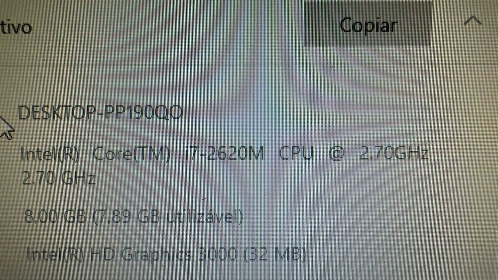 Computador All IN ONE, i7-2620M, 8GB