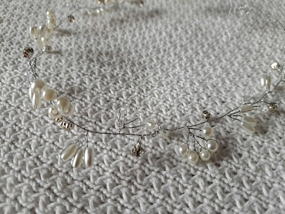 Ozdoba do włosów, ślub, komunia, kolor srebrny