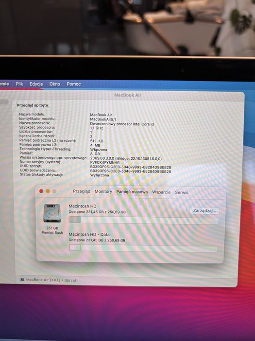 MacBook Air 13 250gb Różowy