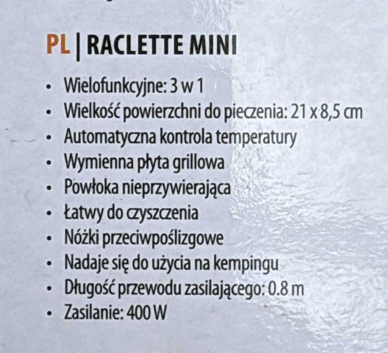 Tristar PD-9053 Raclette 3w1 Grill MINI - nowy