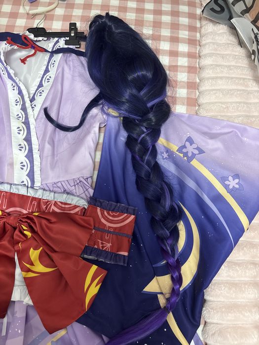 Cosplay Doki Doki Raiden Shogun maid outfit
