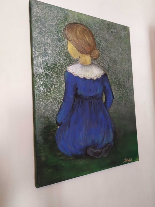 Obraz, akryl "Blue dress girl"