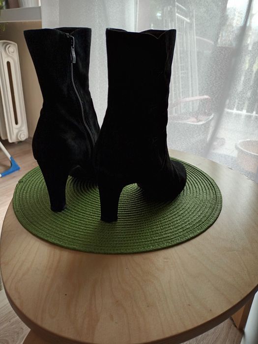 Botki, kozaki ze skóry, rozmiar 37