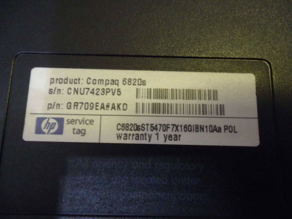 Ноутбук HP Compaq 6820s