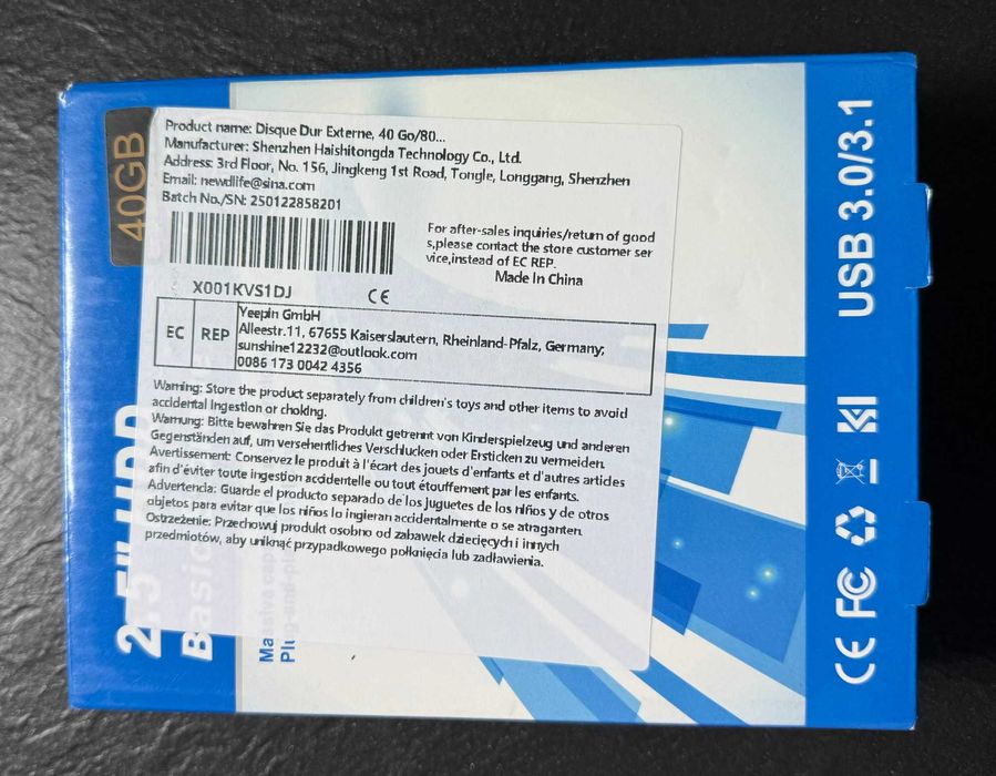 Dysk Twardy 2.5 HDD Basic Storage 40 GB