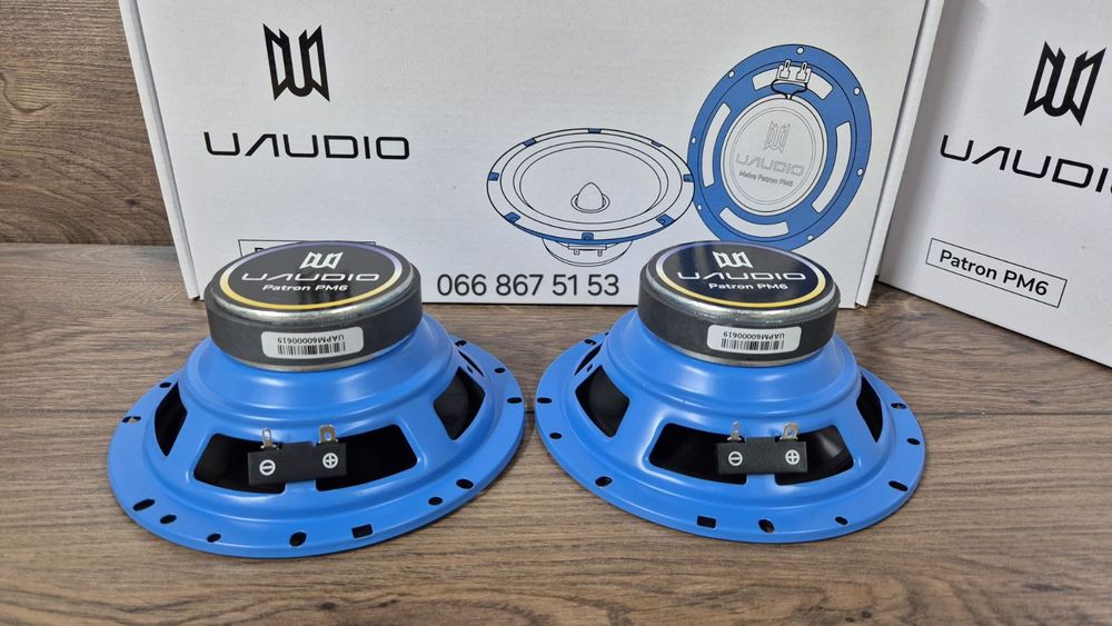 16см мідбаси UAudio Patron PM6 130Вт динаміки в авто, колонки, акустика, ціна за пару