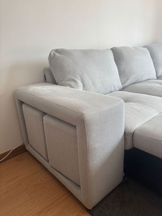 Sofá Charlotte Moviflor | Chaise Longue à Direita | Sofá-Cama | Excelente Estado