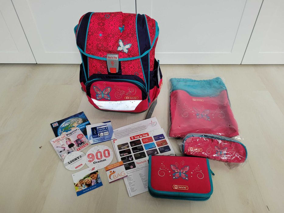 HAMA Step by Step LIGHT II Tornister BUTTERFLY DANCER zestaw 4 części