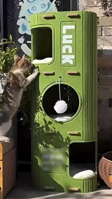 лежанка будинок трьохповерховий для котиків і малих собачок когтеточка